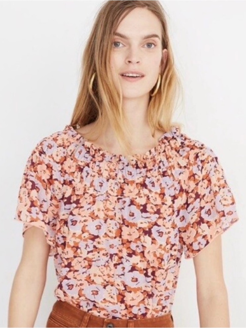 Madewell, Orange & Pink, Floral Top
*Can Be Worn 2 Different Ways!!!*🤩